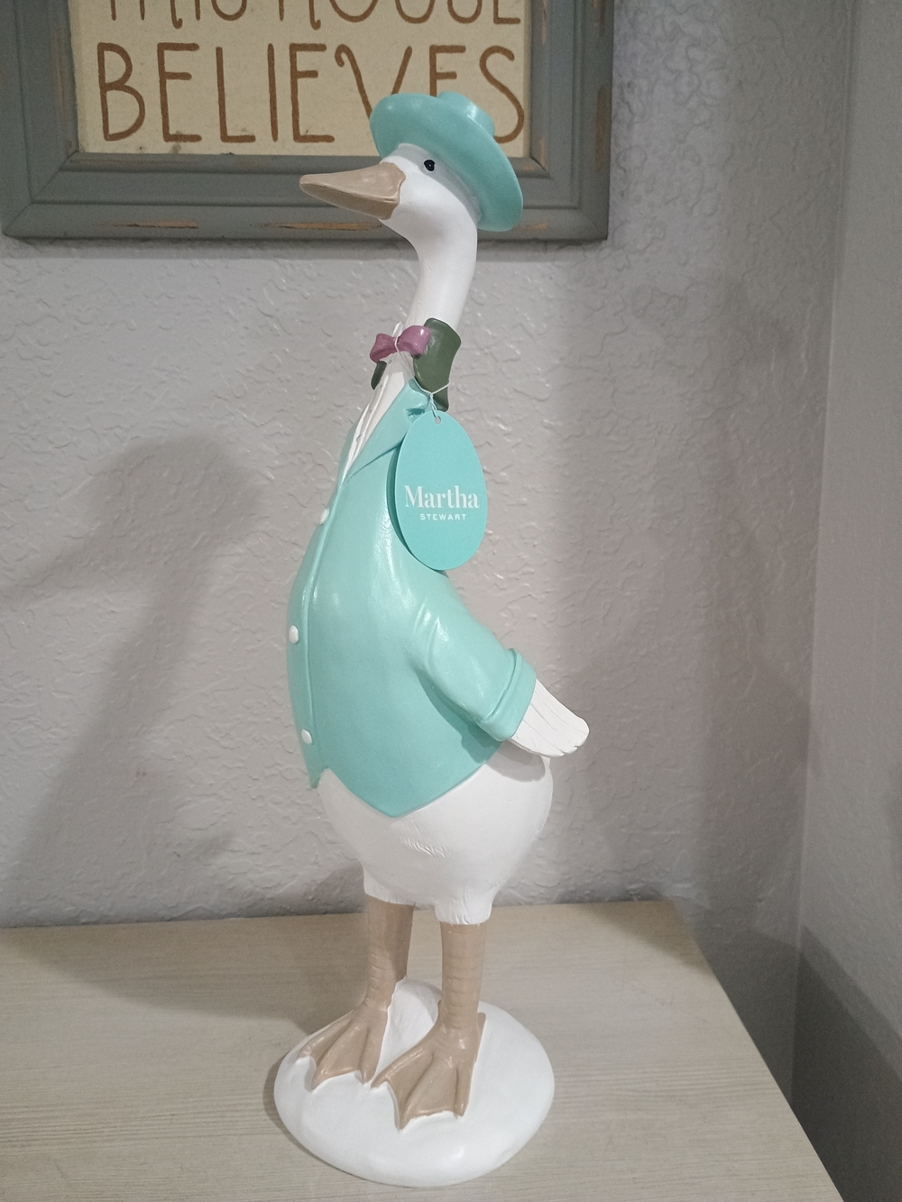 Martha Stewart Mint Green Dressed Goose Figurine